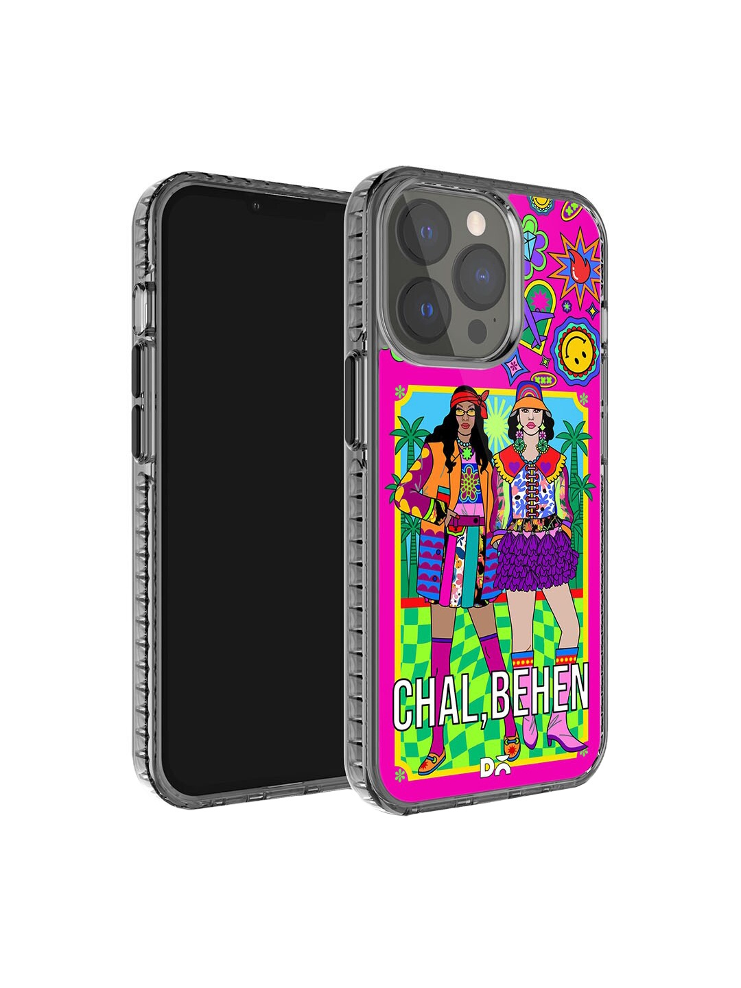

DailyObjects Printed iPhone 15 Pro Max Super Slim Back Case, Pink