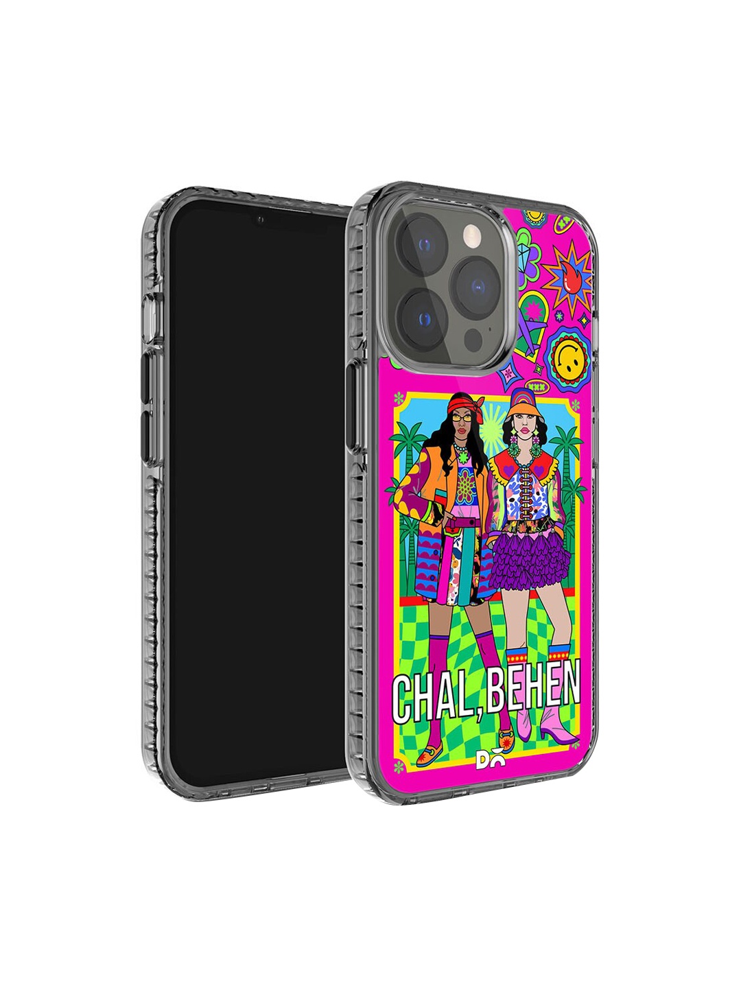 

DailyObjects Printed iPhone 13 Pro Max Super Slim Back Case, Pink