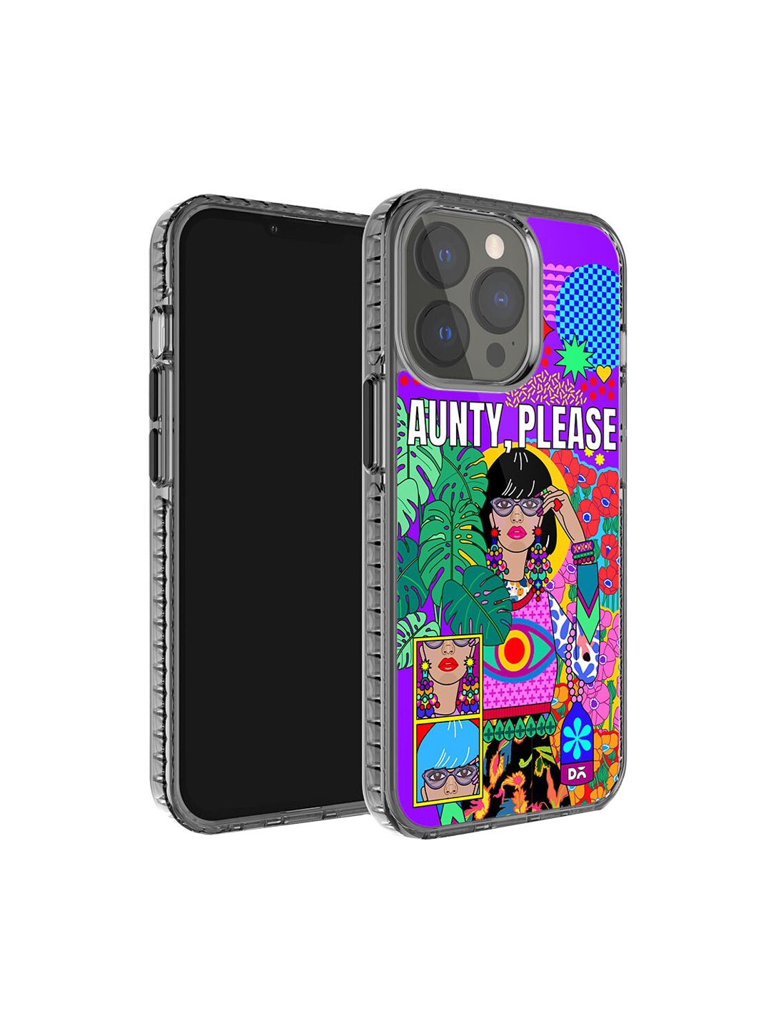 

DailyObjects Printed Impact Resistant iPhone 14 Pro Super Slim Back Case, Purple