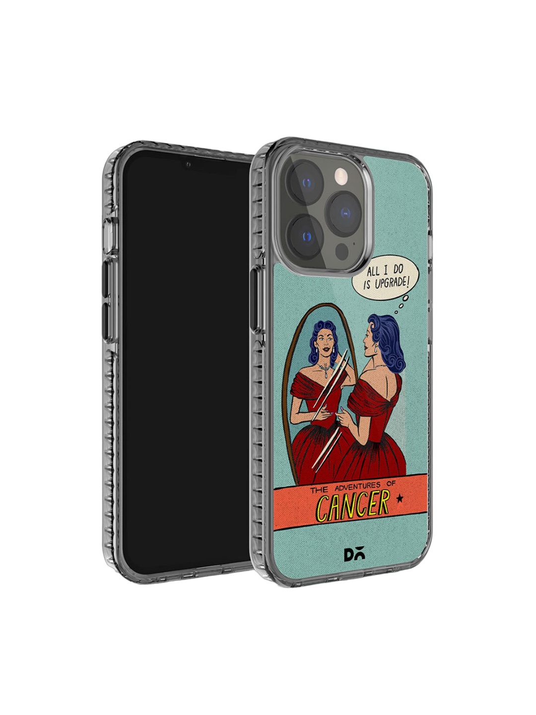 

DailyObjects Cancer Printed iPhone 15 Pro Super Slim Back Case, Black