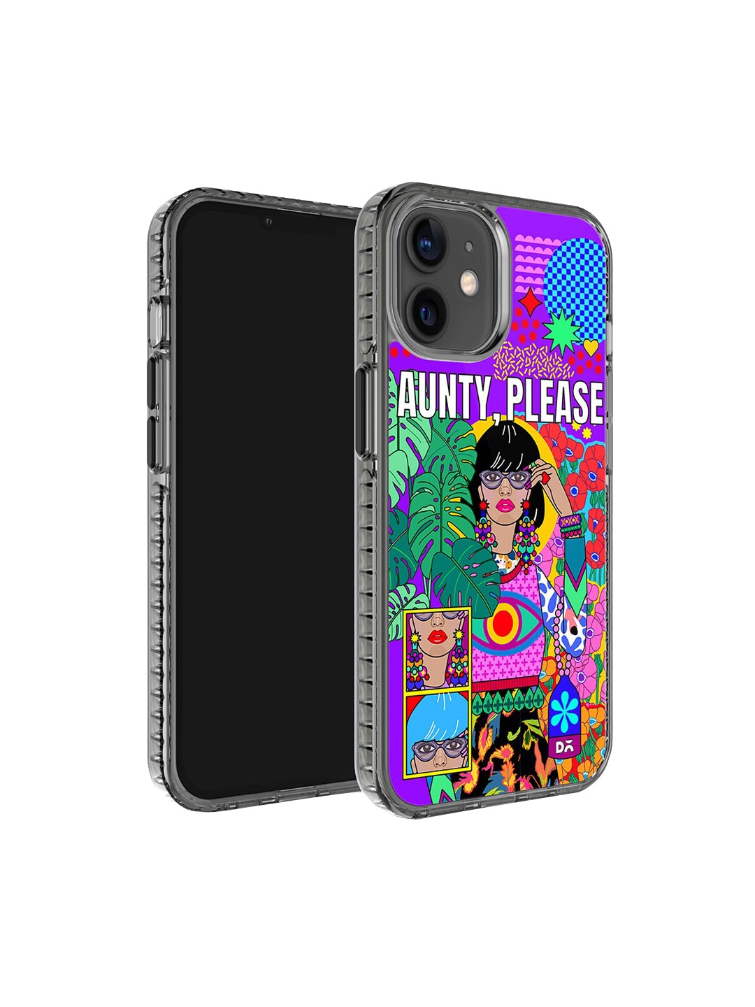 

DailyObjects Aunty Please Printed iPhone 12 Super Slim Back Case, Purple