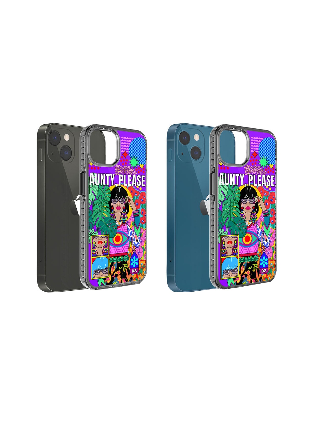 

DailyObjects Aunty Please Printed iPhone 13 Super Slim Back Case, Purple