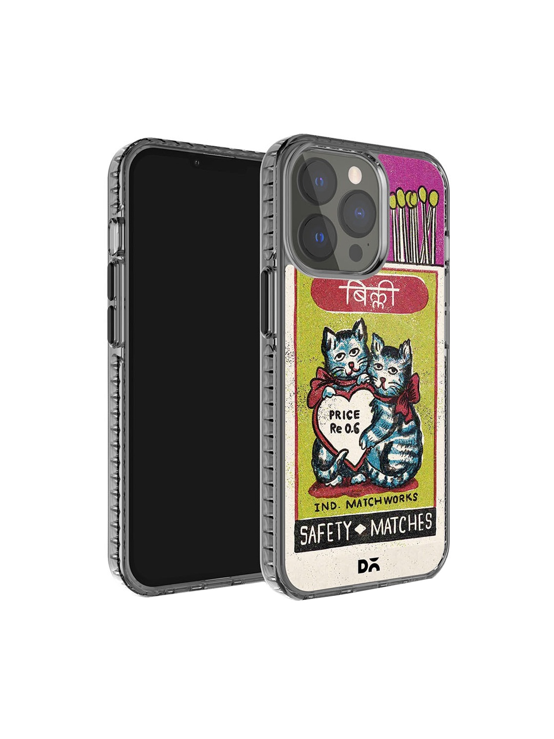 

DailyObjects Printed iPhone 15 Pro Super Slim Back Case, Black