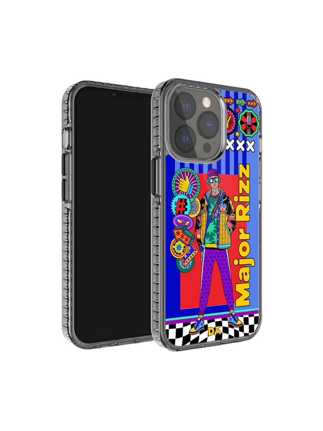 

DailyObjects Quirky Printed iPhone 15 Pro Max Super Slim Back Case, Blue