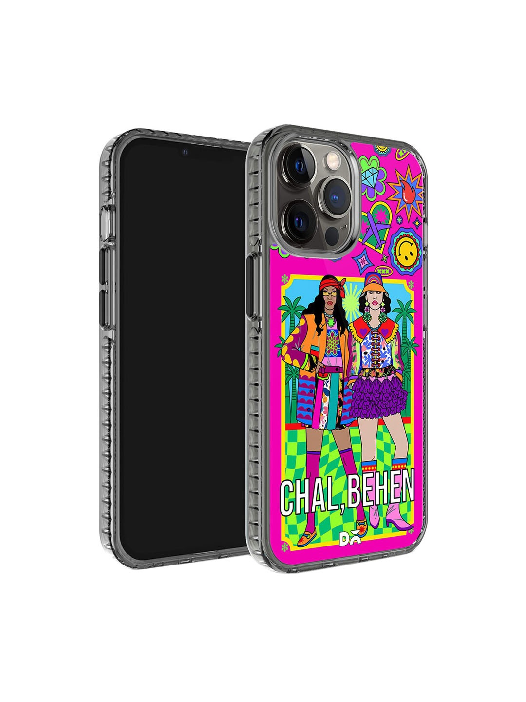 

DailyObjects Printed iPhone 12 Pro Super Slim Back Case, Pink