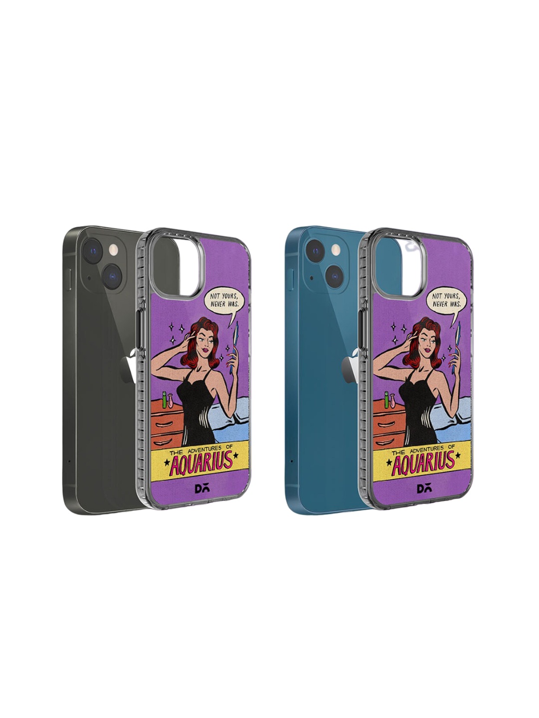 

DailyObjects Aquarius Printed iPhone 15 Super Slim Back Case, Purple