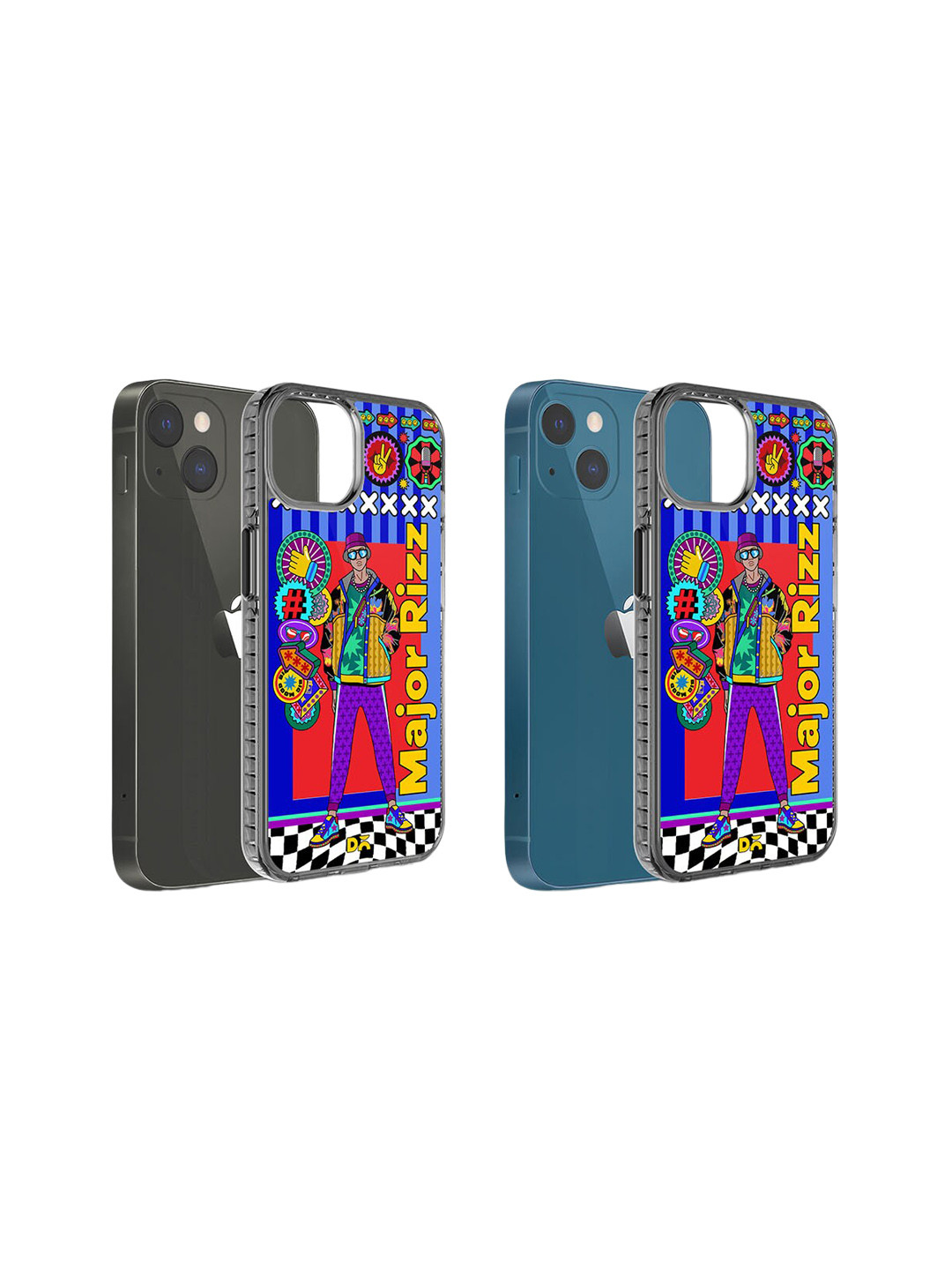 

DailyObjects Major Rizz Printed iPhone 15 Plus Super Slim Back Case, Blue