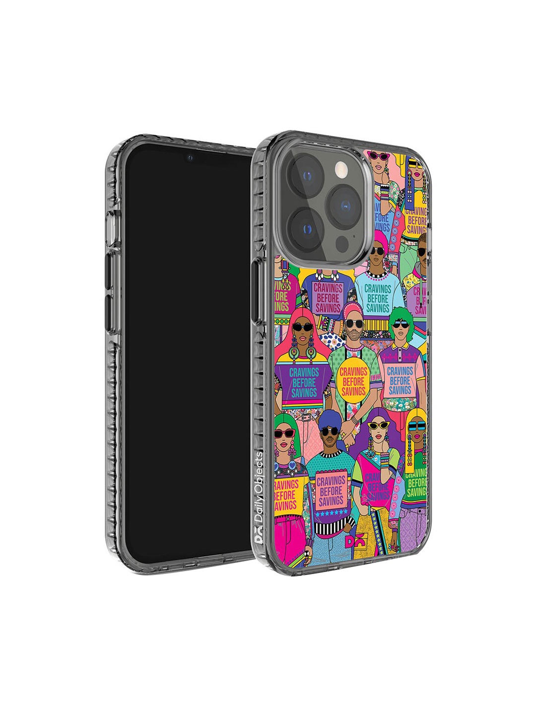 

DailyObjects Quirky Printed iPhone 14 Pro Super Slim Back Case, Purple