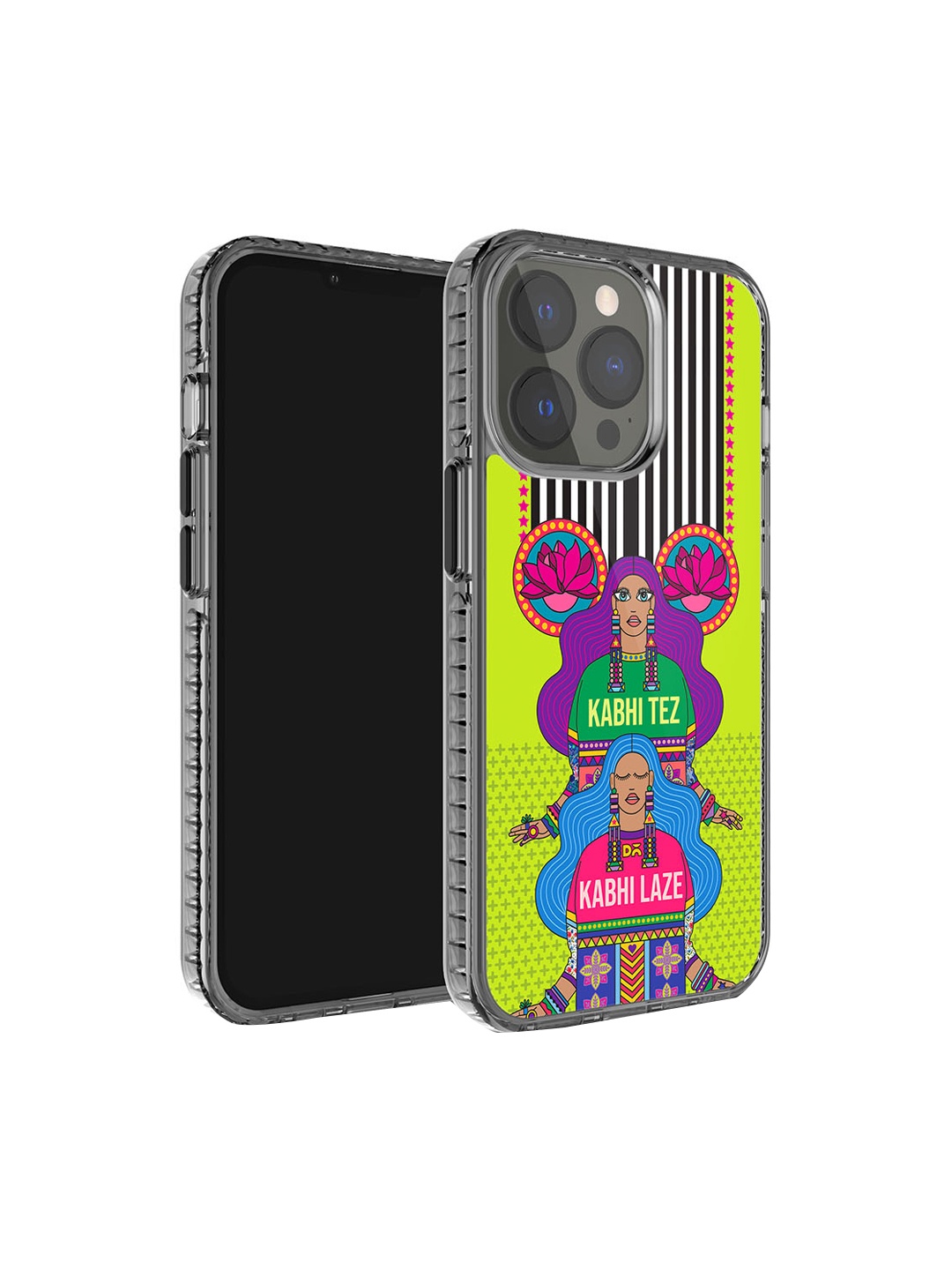 

DailyObjects Stride 2.0 Tezy Lazy Printed iPhone 15 Pro Phone Case Cover, Lime green