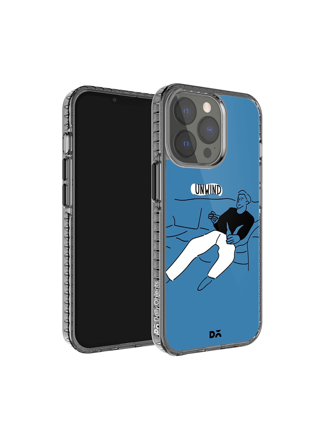 

DailyObjects Quirky Printed iPhone 14 Pro Max Super Slim Back Case, Blue