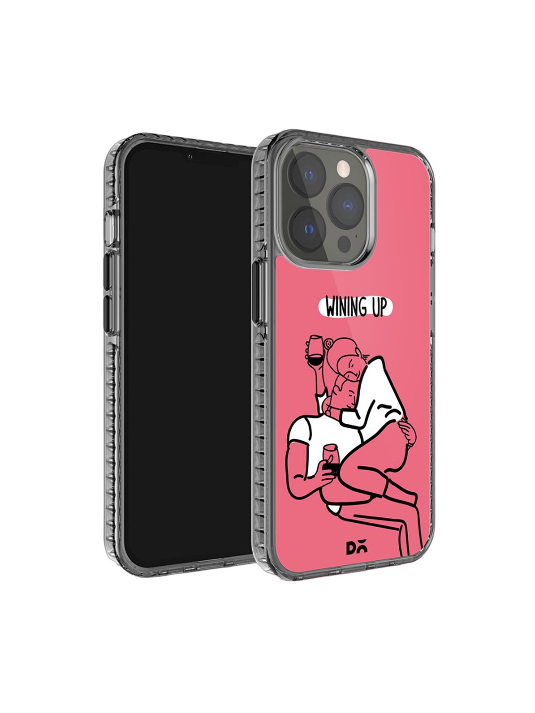 

DailyObjects Wining Up Printed iPhone 15 Pro Super Slim Back Case, Pink