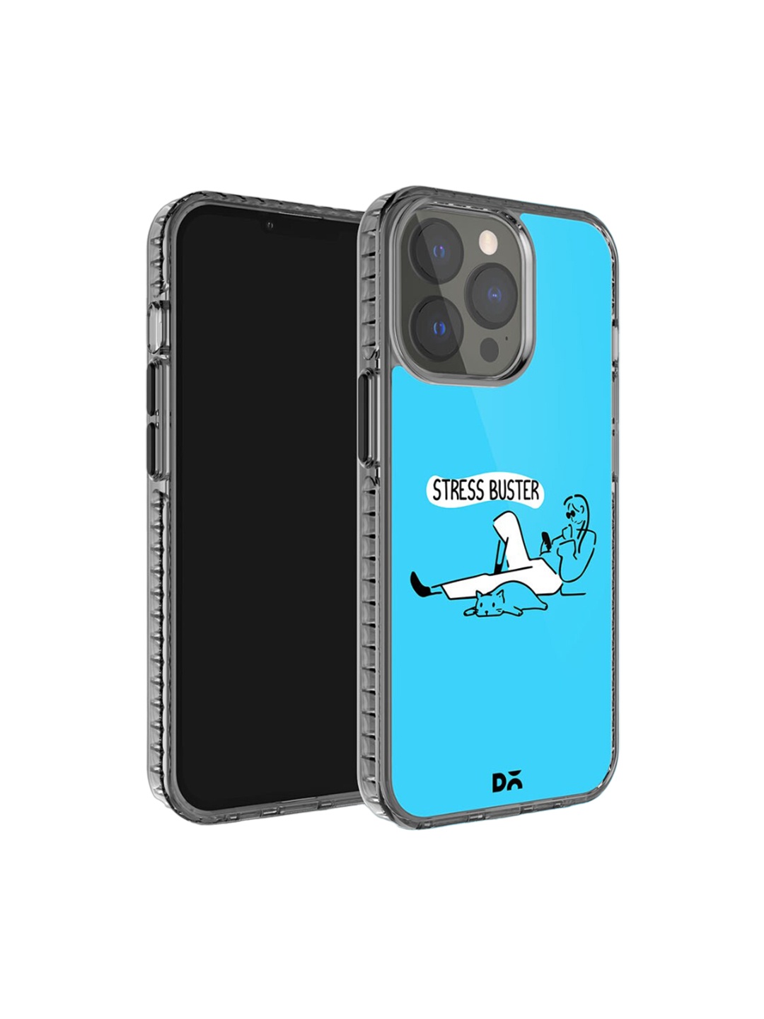 

DailyObjects Stress Buster Stride 2.0 Printed iPhone 15 Pro Case Cover, Blue