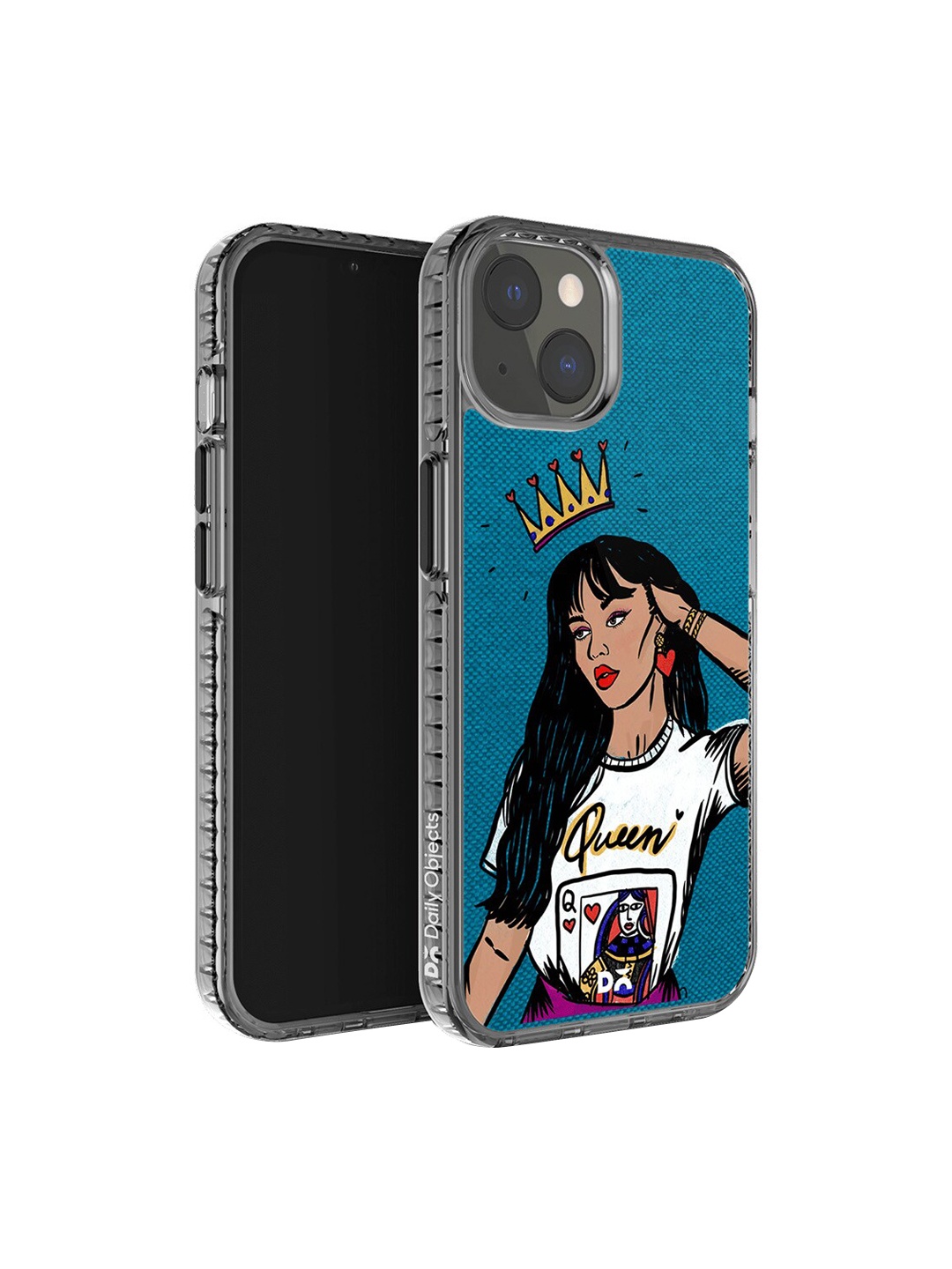 

DailyObjects Quirky Printed iPhone 14 Mobile Cover, Teal