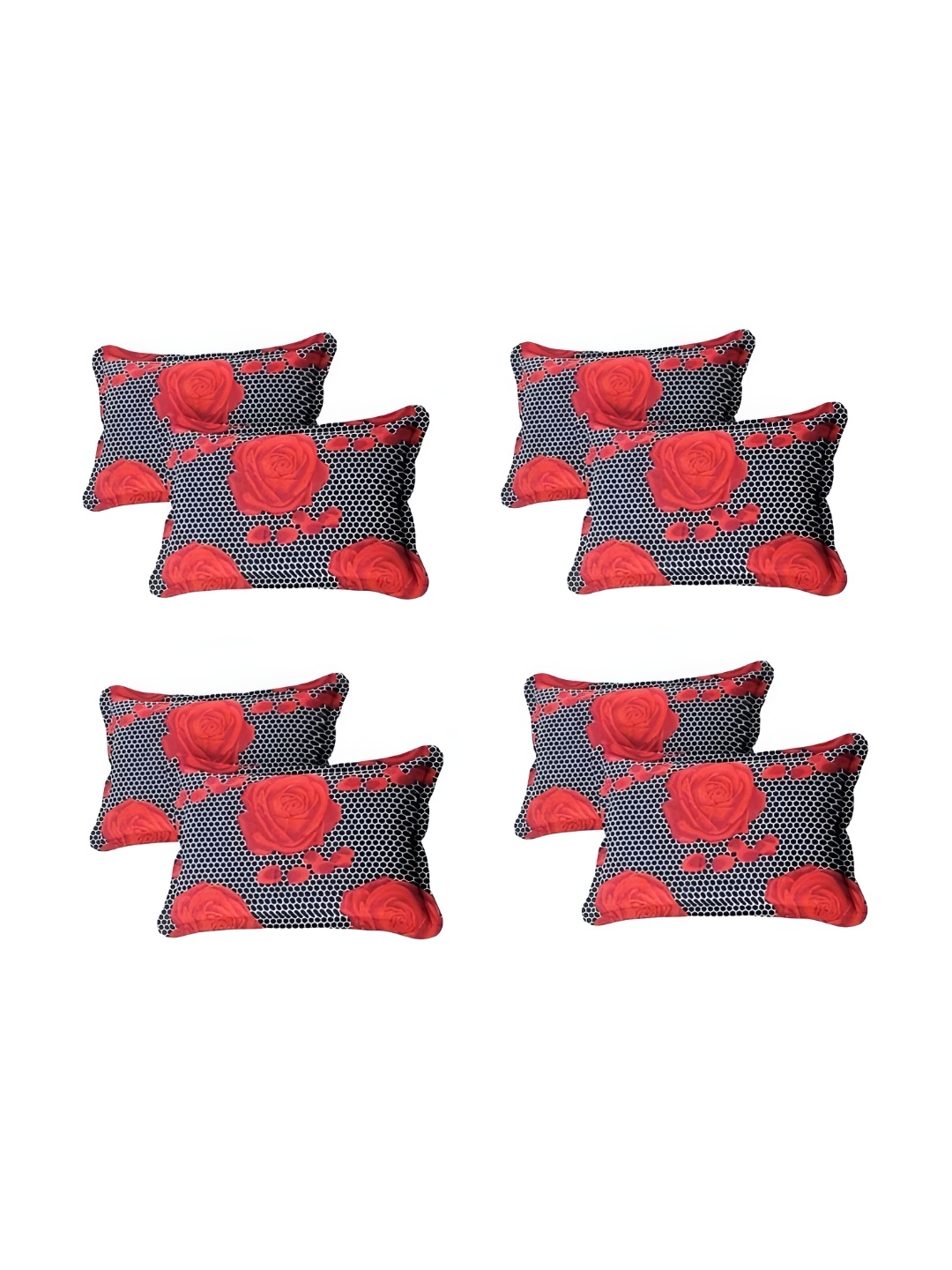 

Supreme Home Collective Red 8 Pieces Abstract Pure Cotton Rectangle Pillow Covers