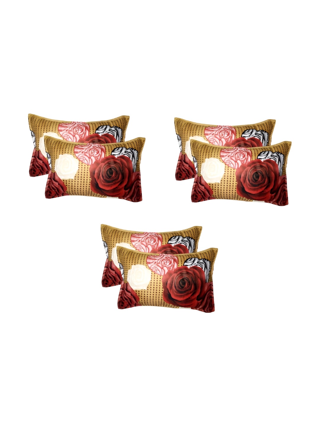 

Supreme Home Collective Gold-Toned 6 Pieces Abstract Pure Cotton Rectangle Pillow Covers