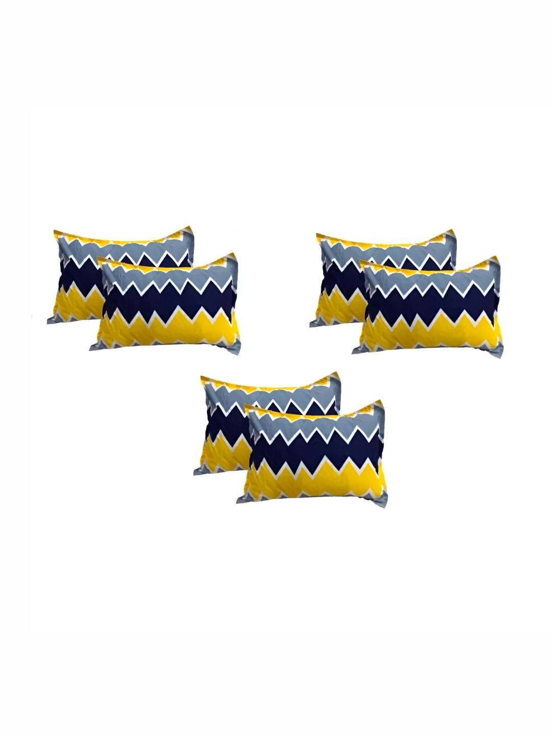 

Supreme Home Collective Yellow 6 Pieces Abstract Pure Cotton Rectangle Pillow Covers