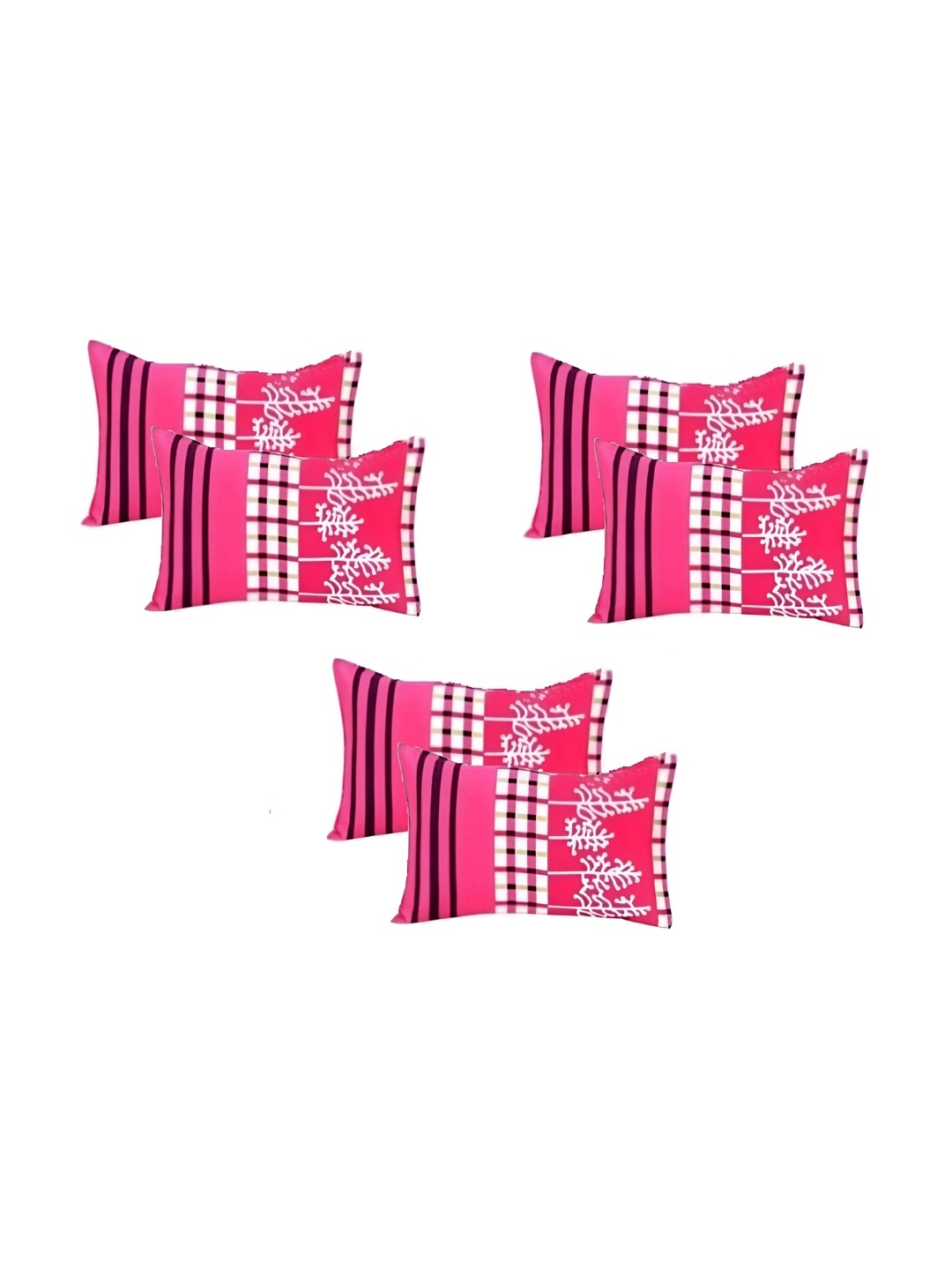 

Supreme Home Collective Pink 6 Pieces Abstract Pure Cotton Rectangle Pillow Covers