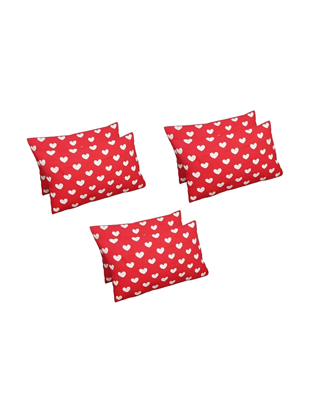 

Supreme Home Collective Red 6 Pieces Abstract Pure Cotton Rectangle Pillow Covers