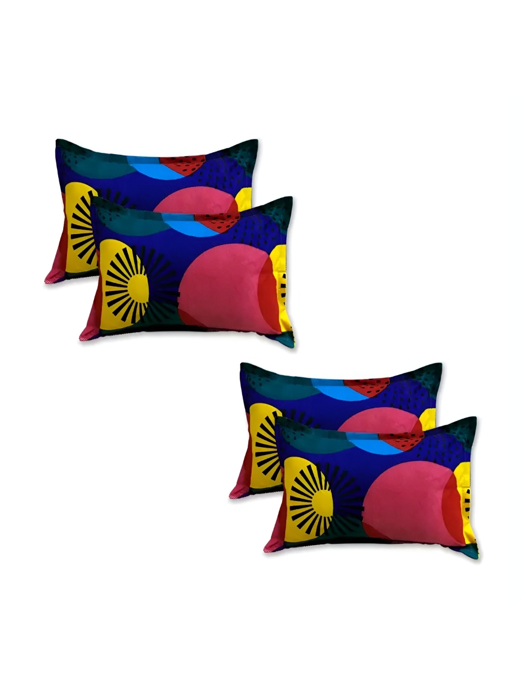 

Supreme Home Collective Blue 4 Pieces Abstract Pure Cotton Rectangle Pillow Covers