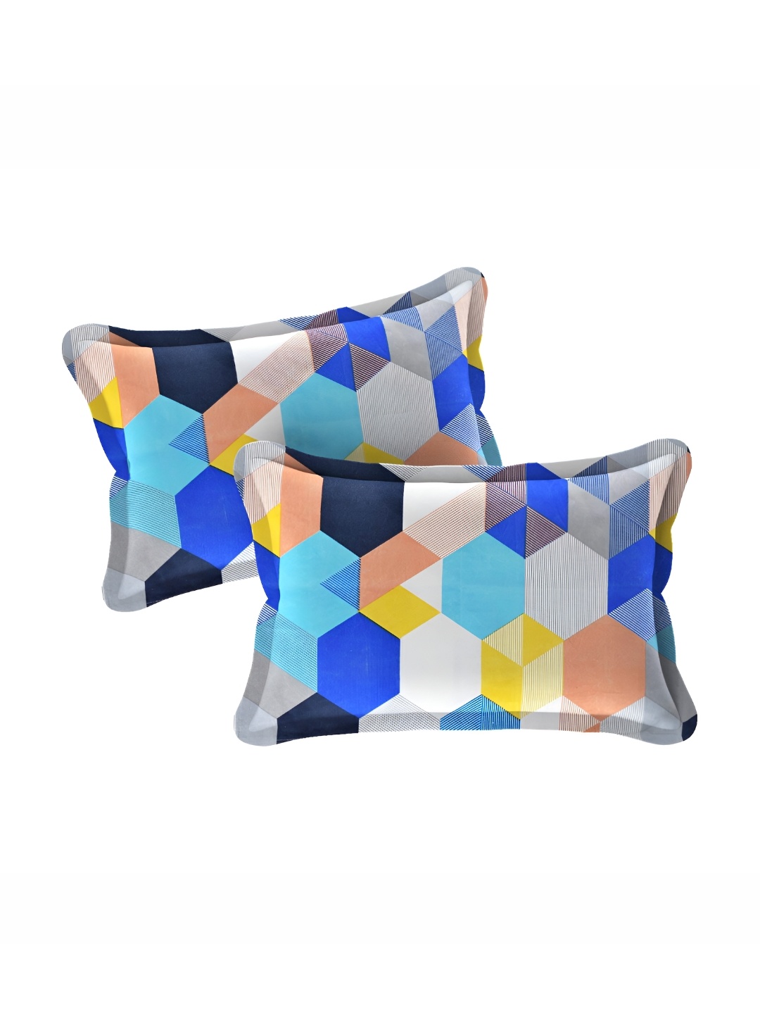 

Supreme Home Collective Blue 2 Pieces Abstract Pure Cotton Rectangle Pillow Covers