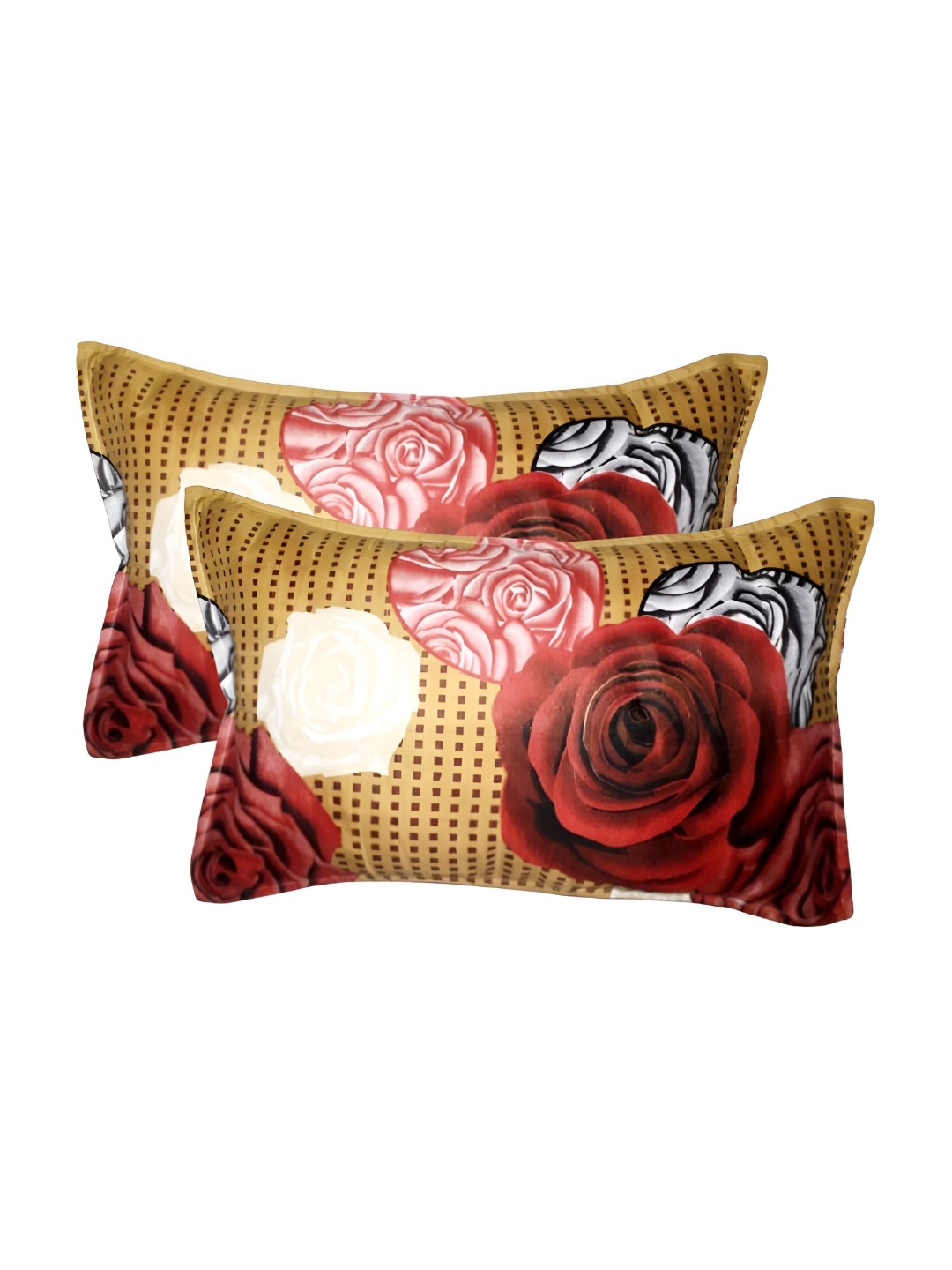 

Supreme Home Collective Gold-Toned 2 Pieces Abstract Pure Cotton Rectangle Pillow Covers