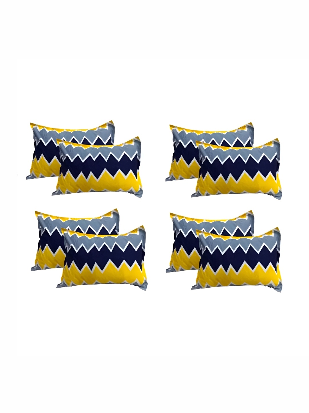 

Supreme Home Collective Yellow 8 Pieces Abstract Pure Cotton Rectangle Pillow Covers