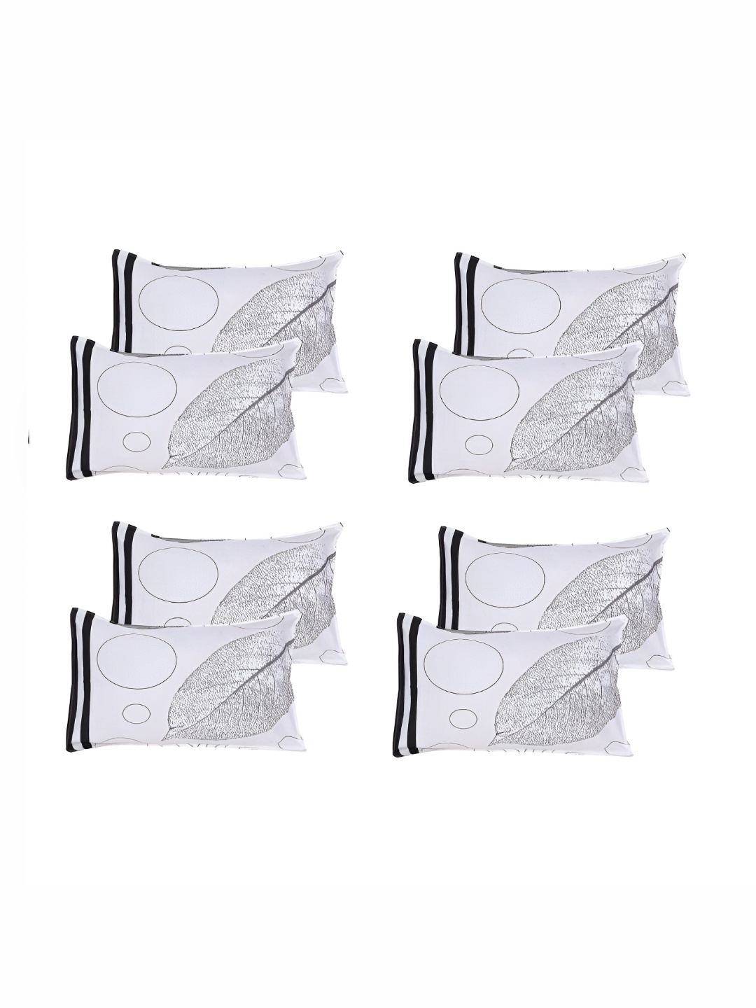 

Supreme Home Collective White 8 Pieces Abstract Pure Cotton Rectangle Pillow Covers