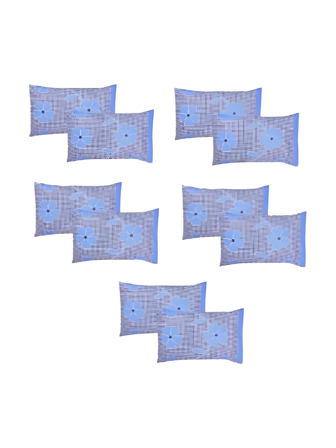 

Supreme Home Collective Blue 10 Pieces Abstract Pure Cotton Rectangle Pillow Covers