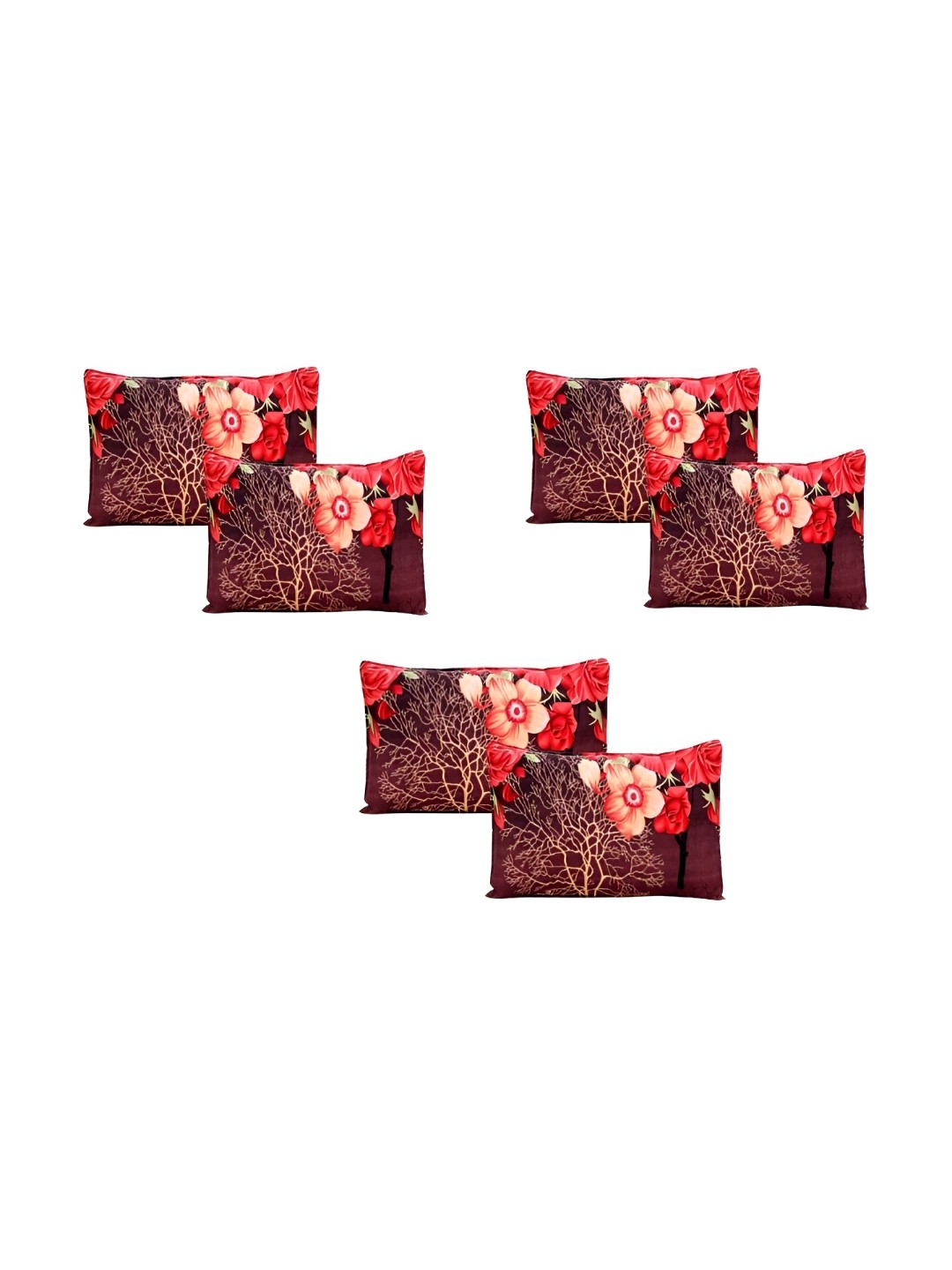 

Supreme Home Collective Red 6 Pieces Abstract Pure Cotton Rectangle Pillow Covers