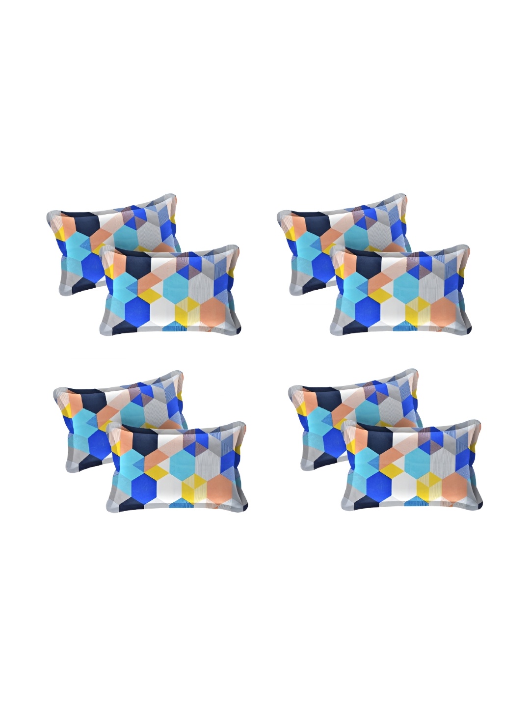 

Supreme Home Collective Blue 8 Pieces Abstract Pure Cotton Rectangle Pillow Covers