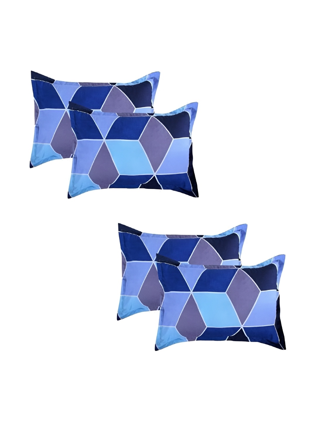 

Supreme Home Collective Blue 4 Pieces Abstract Pure Cotton Rectangle Pillow Covers