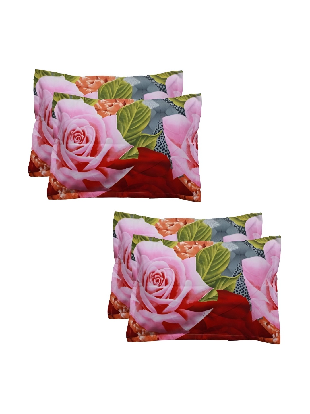 

Supreme Home Collective Pink 4 Pieces Abstract Pure Cotton Rectangle Pillow Covers