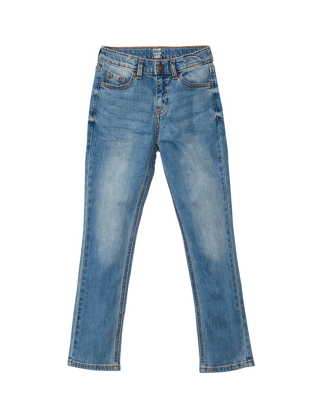 

KIABI Boys Mid-Rise Clean Look Light Fade Whiskers Jeans, Blue