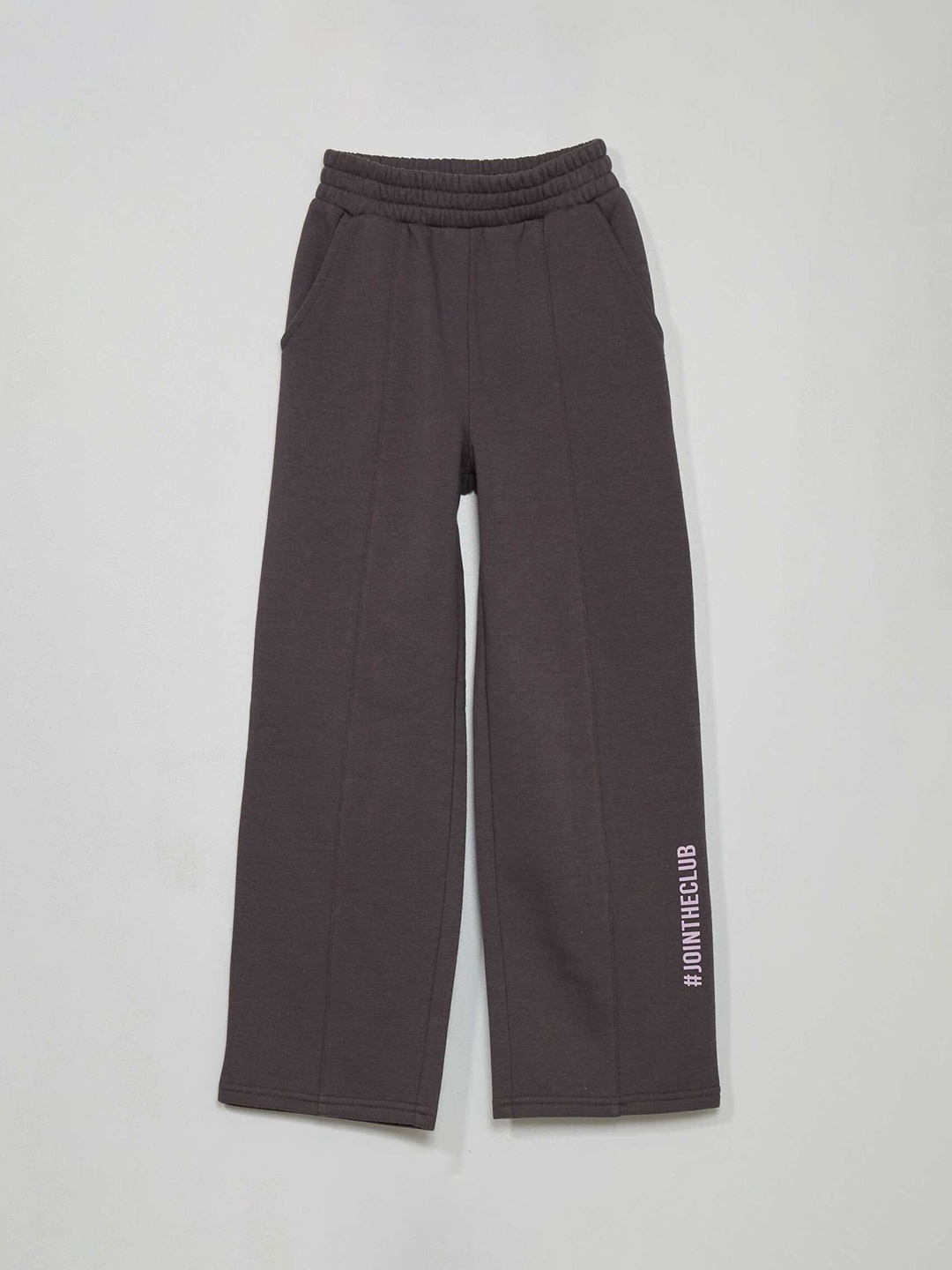 

KIABI Girls Mid-Rise Parallel Trousers, Grey