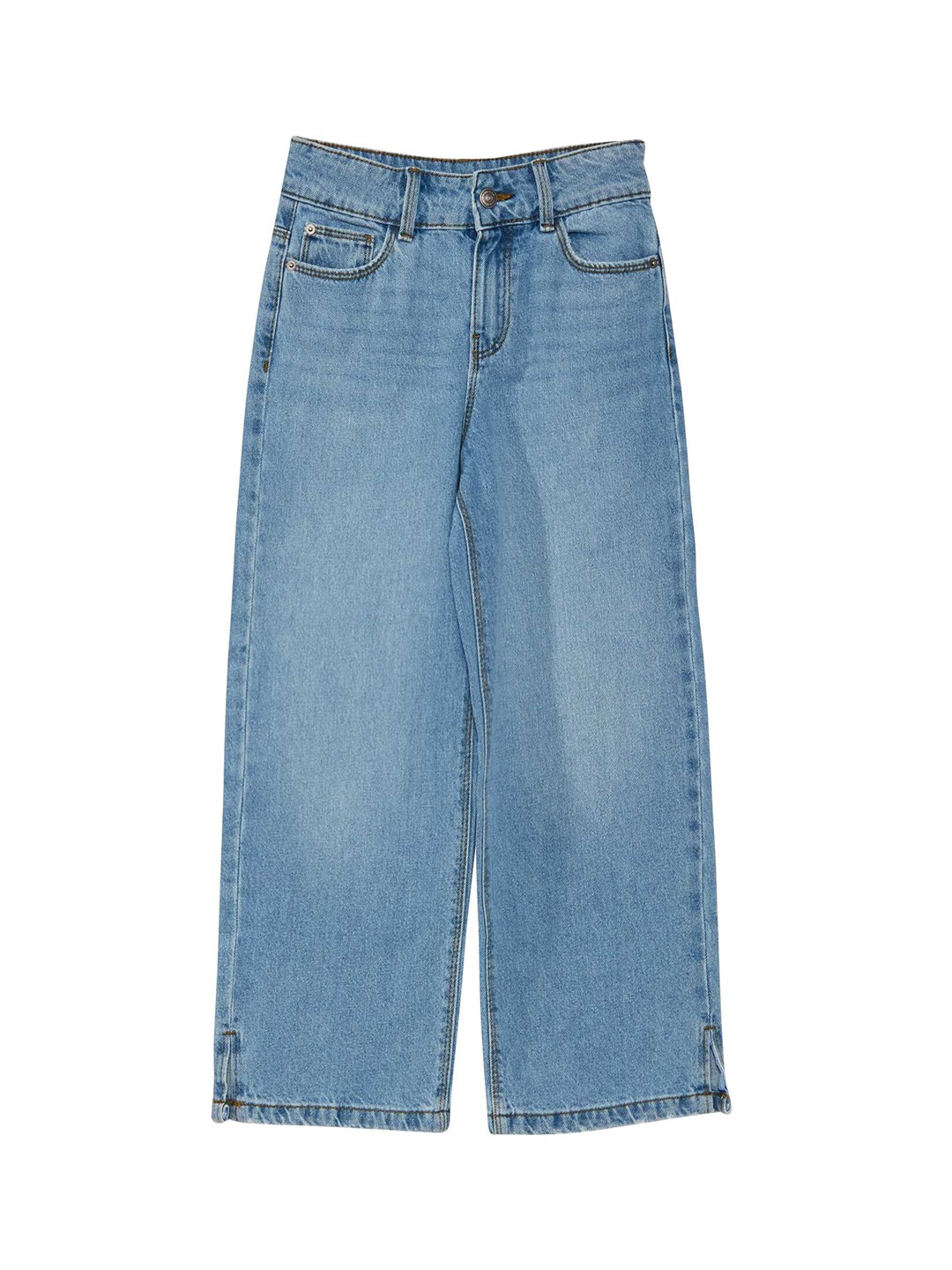 

KIABI Girls Wide Leg Cotton Trouser, Blue