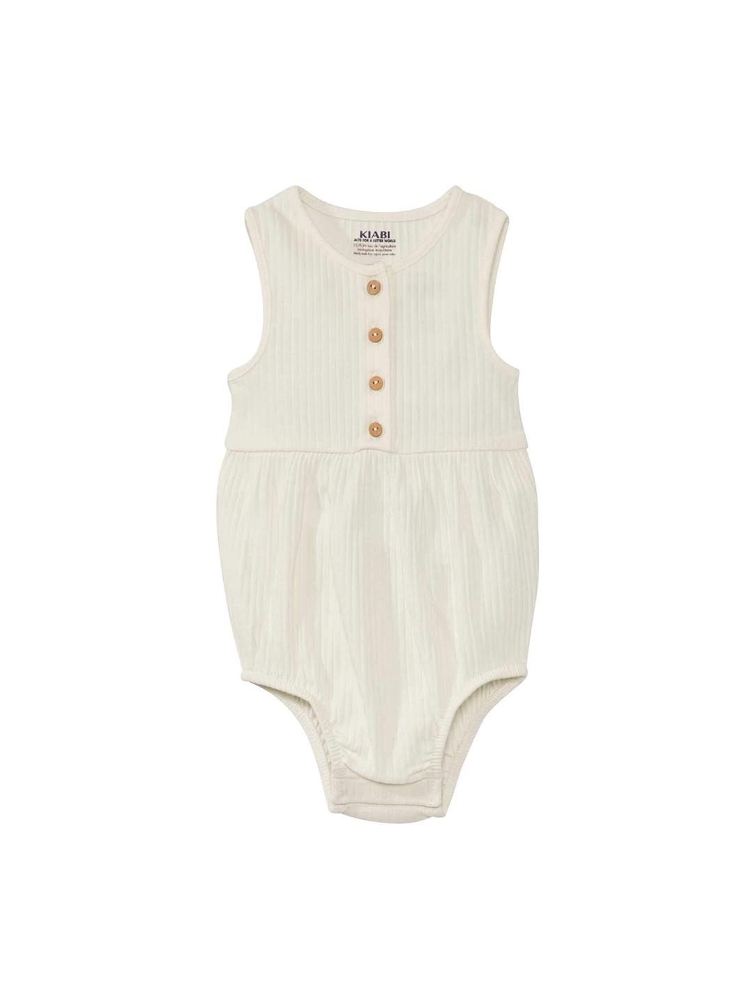 

KIABI Girls Ribbed Round Neck Sleeveless Bodysuit, White