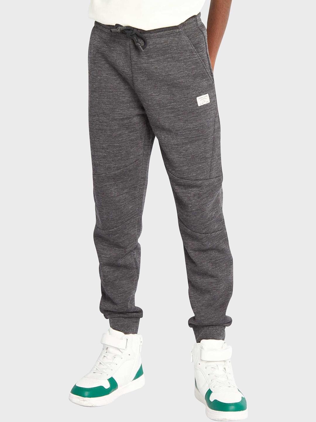 

KIABI Boys Mid Rise Cotton Jogger, Grey