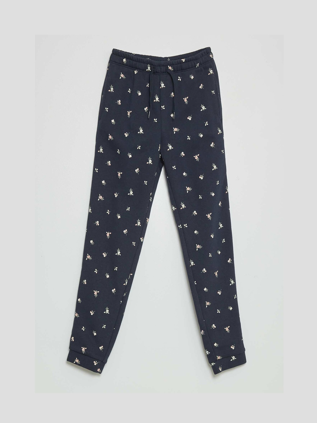 

KIABI Girls Polka Dot Printed Cotton Casual Trouser, Blue