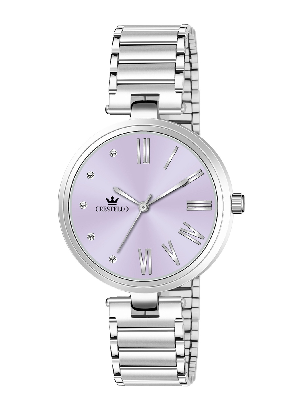 

CRESTELLO Women Stainless Steel Bracelet Style Straps Analogue Watch CR-DZL141-PRPL, Purple