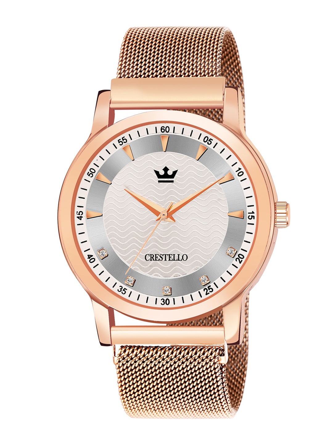 

CRESTELLO Men Bracelet Style Straps Analogue Watch CR-RG029-SLV-CH, Silver