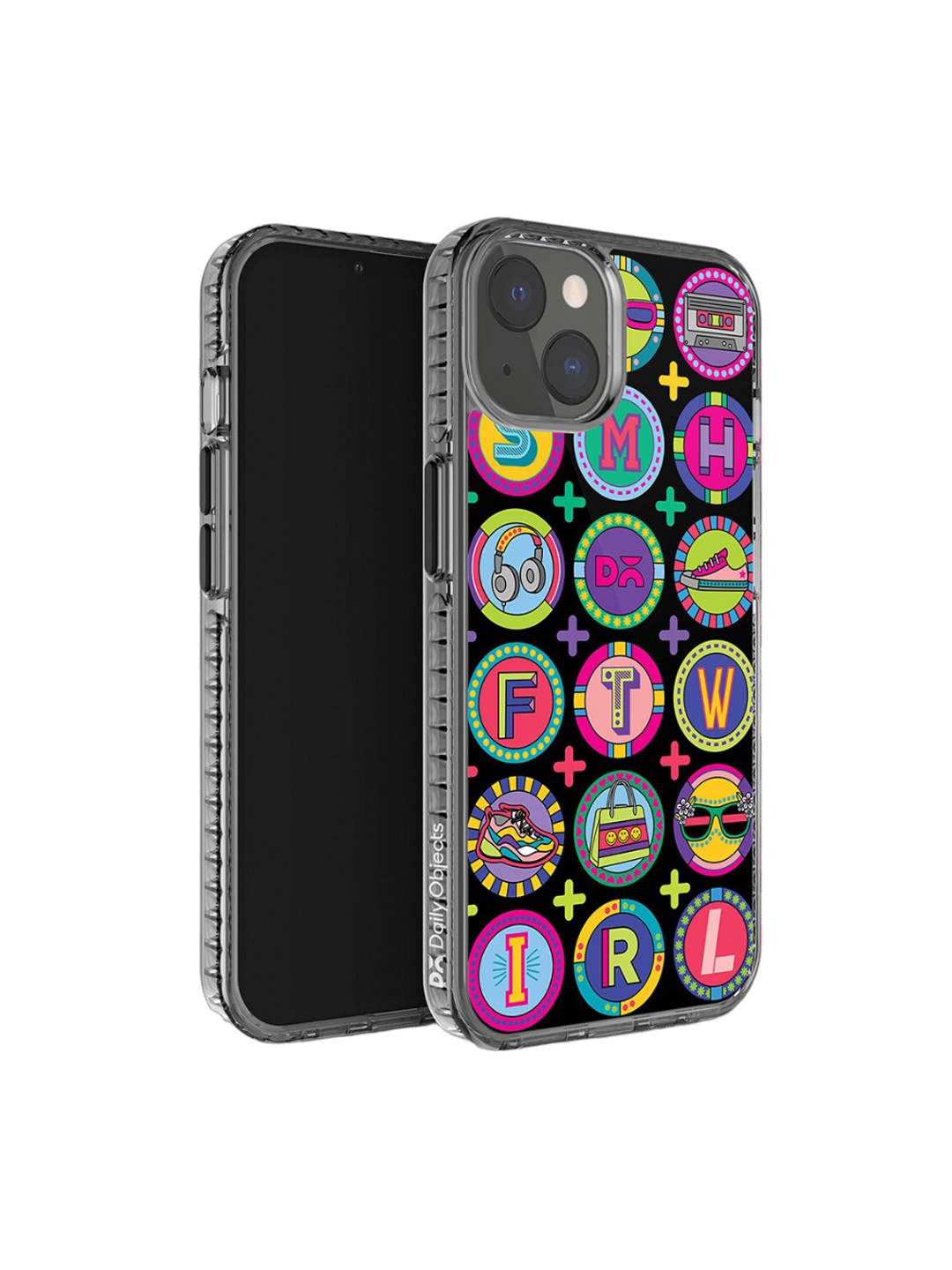 

DailyObjects Printed Impact Resistant Stride 2.0 iPhone 13 Case Cover, Black