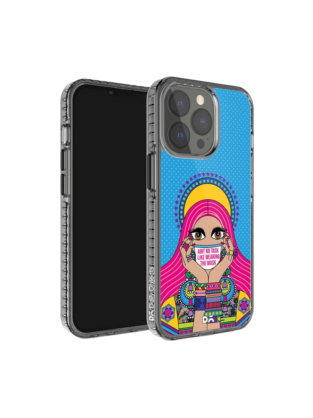 

DailyObjects Printed iPhone 13 Pro Super Slim Back Case, Blue