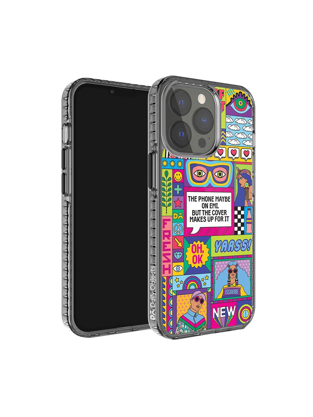 

DailyObjects Phone on EMI Stride 2.0 Printed iPhone 14 Pro Case Cover, Pink
