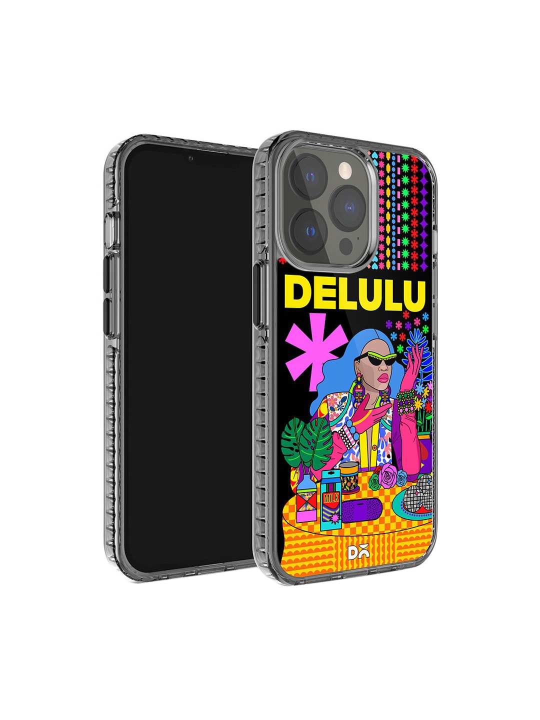 

DailyObjects Delulu Stride 2.0 iPhone 13 Pro Back Case Cover, Black
