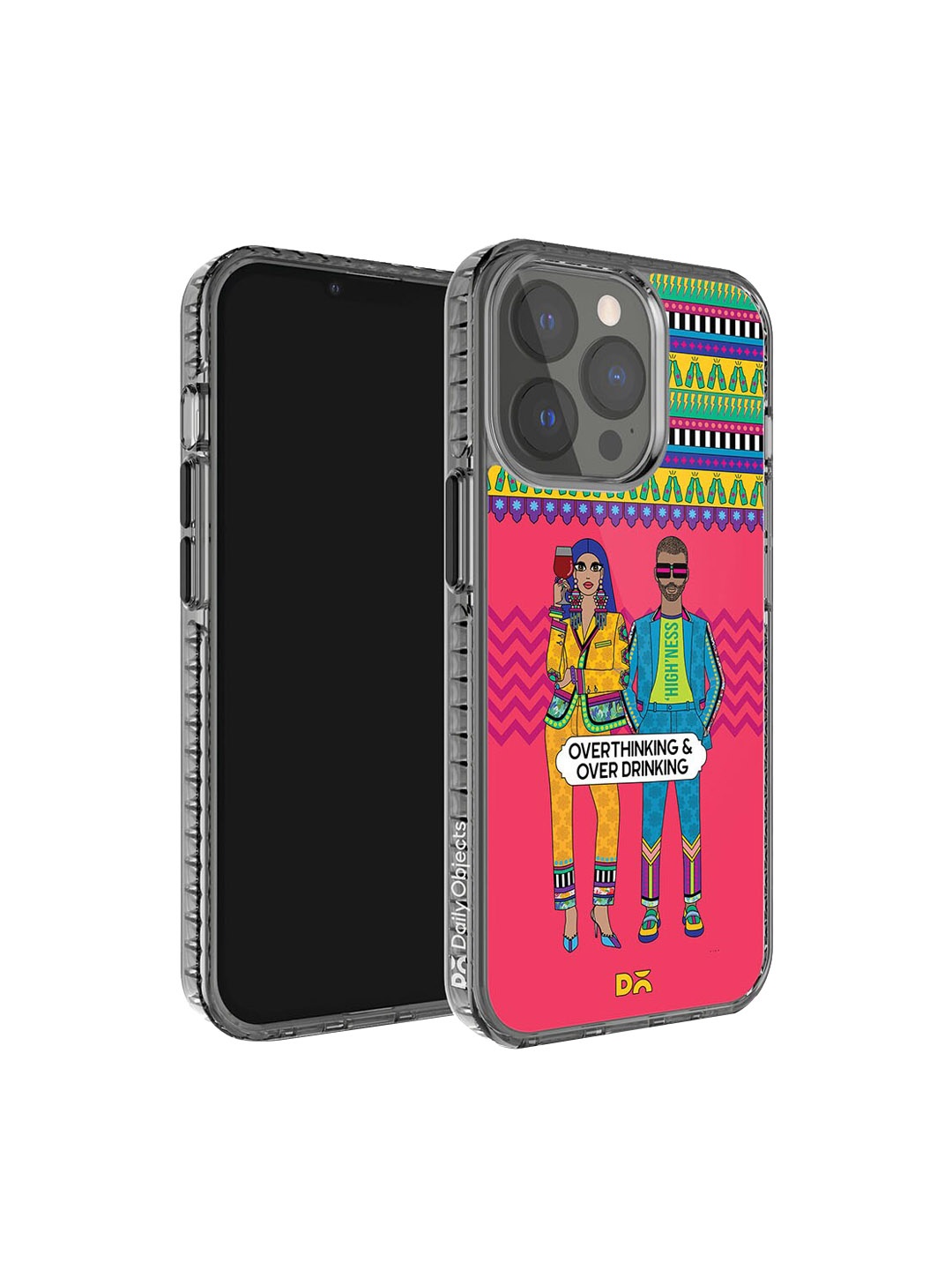 

DailyObjects Printed iPhone 13 Pro Super Slim Back Case, Pink