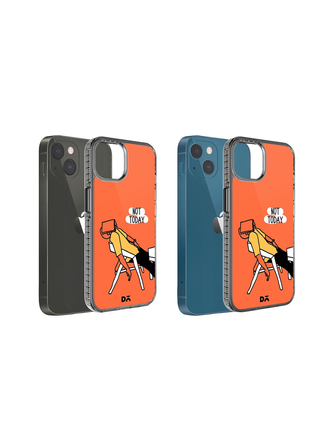 

DailyObjects Not Today Printed iPhone 15 Protection Back Case, Orange