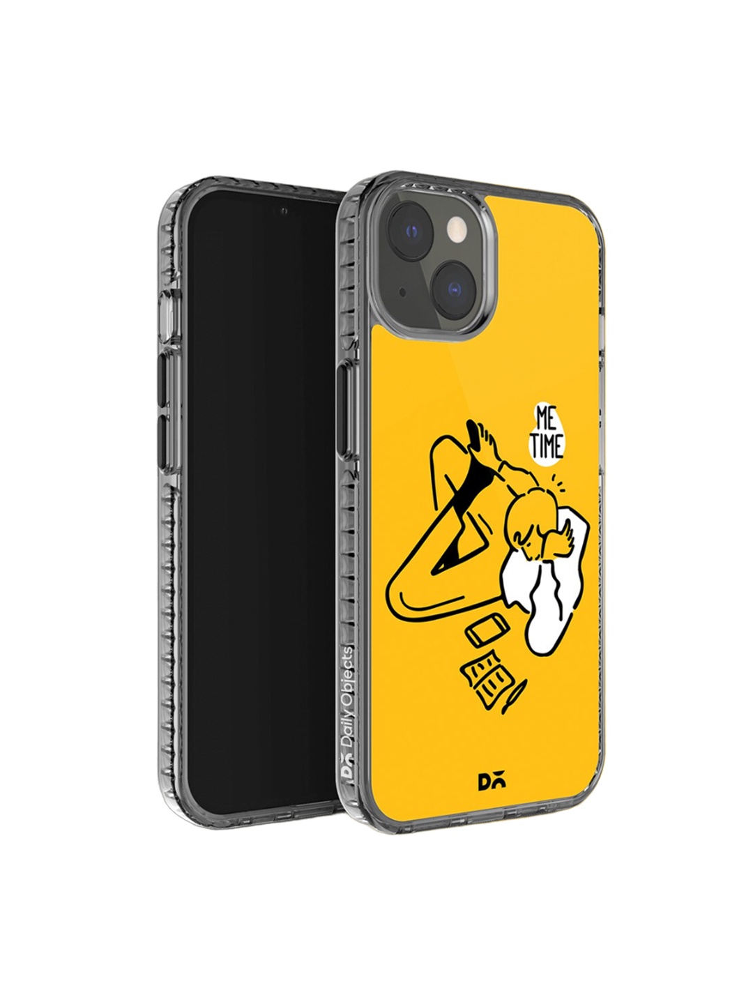 

DailyObjects Me Time Printed Impact Resistant iPhone 14 Plus Mobile Cover, Yellow