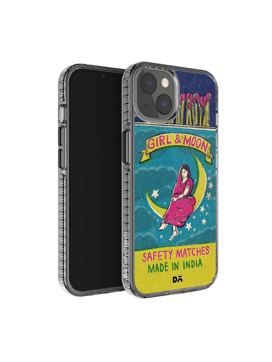 

DailyObjects Moon Girl Printed Matchbox Stride iphone 14 Plus Phone Case Cover, Blue