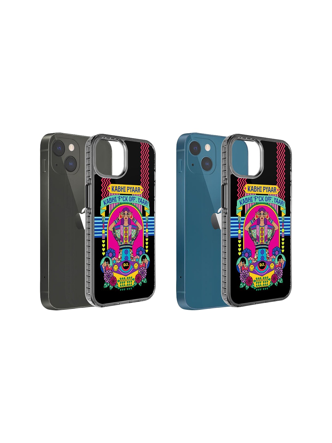 

DailyObjects Printed Pyaar Stride iPhone 15 Phone Mobile Cover, Black
