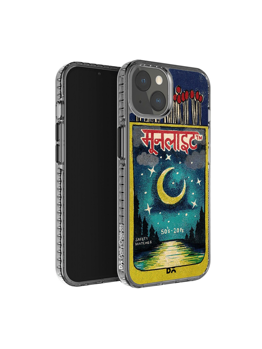 

DailyObjects Moonlight Matchbox Printed Stride iPhone 14 Phone Back Case, Black